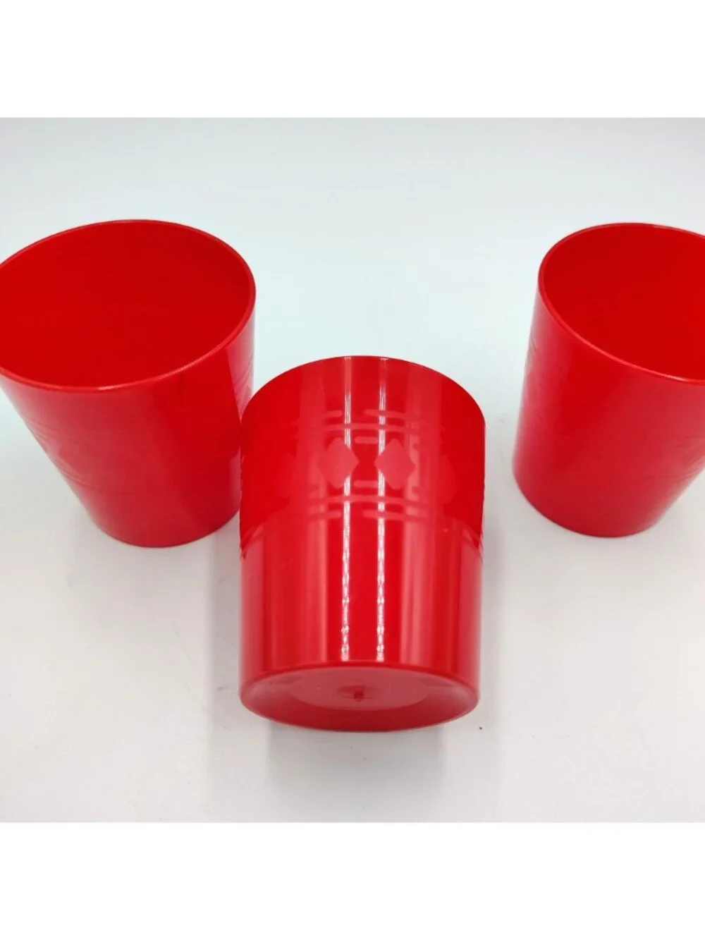 Set 3 Smirnoff Martini Frosted Plastic Tumblers Cups Advertising Barware Red 4oz